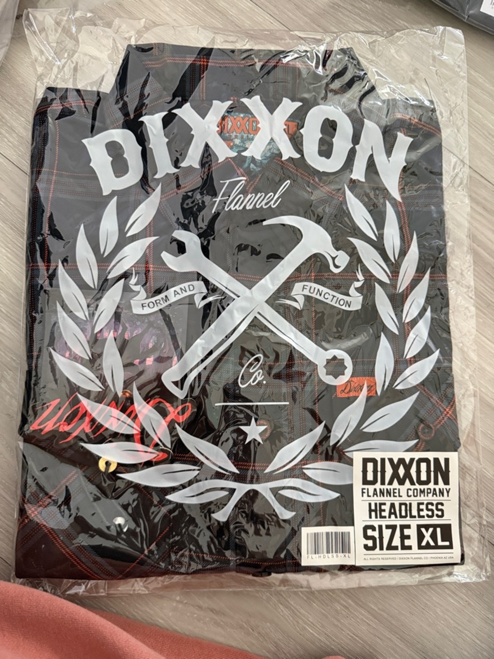 DIXXON Women's Black Plaid Button-Down Shirt with Orange Accent - Picture 3 of 4